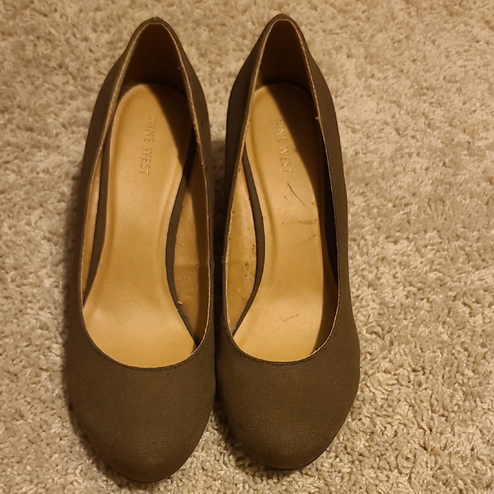 Nine West Brown Suede Heels Classic Pumps